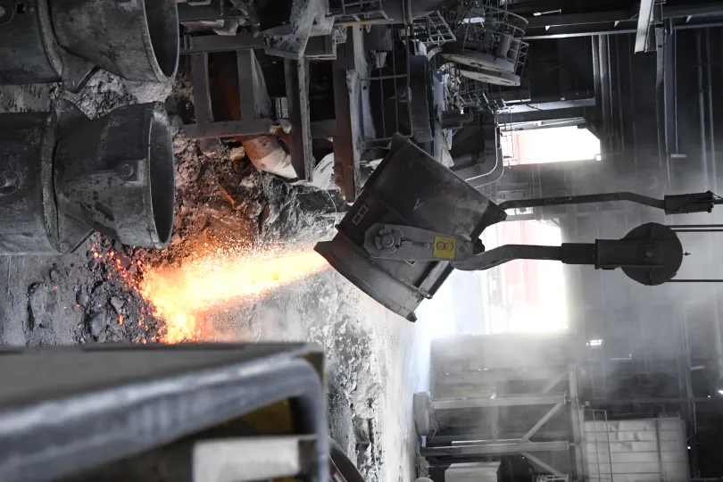 visite de l'usine Saint-Gobain - métal en fusion